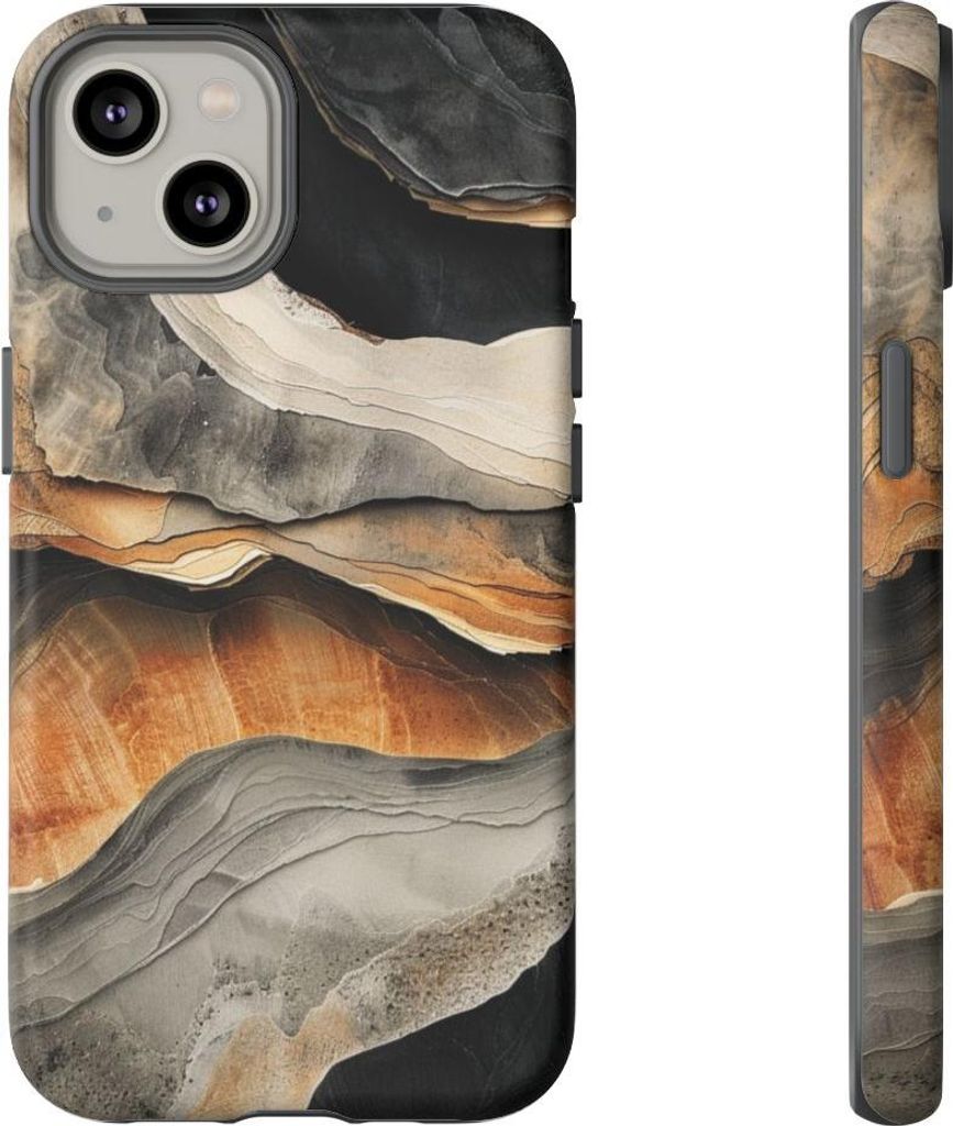 Abstrakte Erdschichten in Naturtönen – Hülle Kompatibel mit iPhone 14