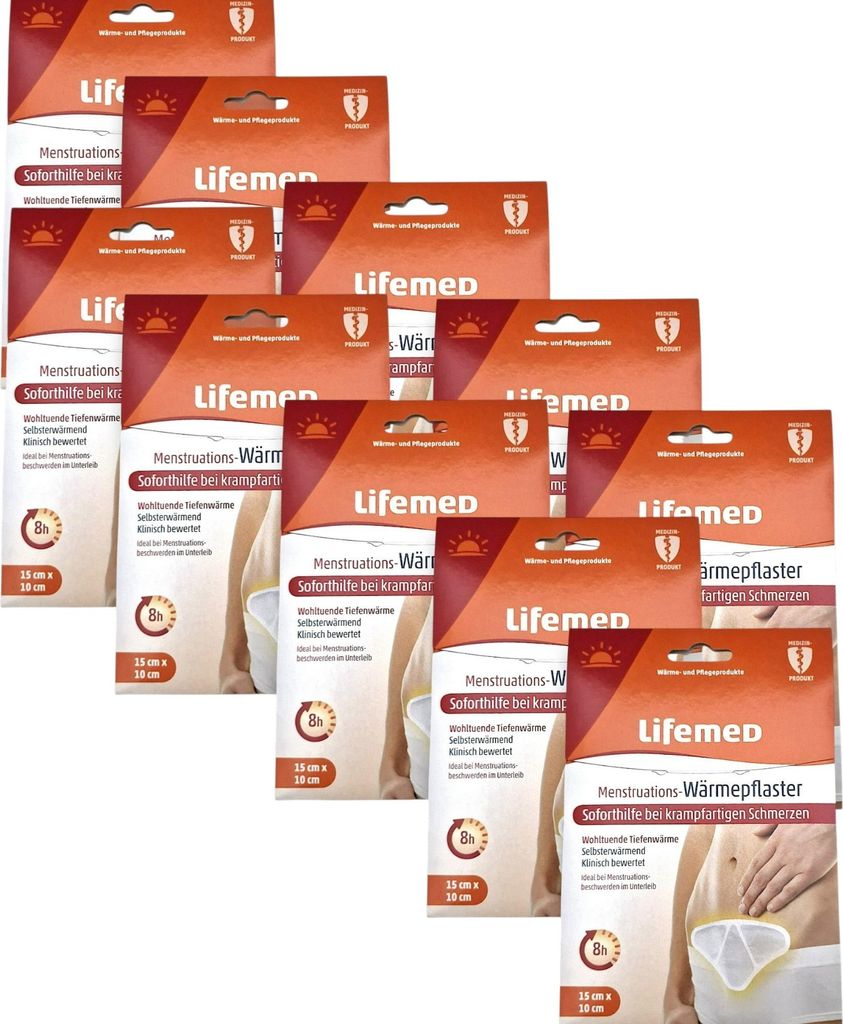 10x Lifemed Menstruatioins - Wärmepflaster 15 cm x10 cm