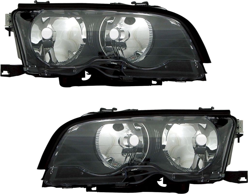 TYC Scheinwerfer Set für 3er BMW E46 Coupe Cabrio 9/2001-4/2003 Schwarz H7 Halog