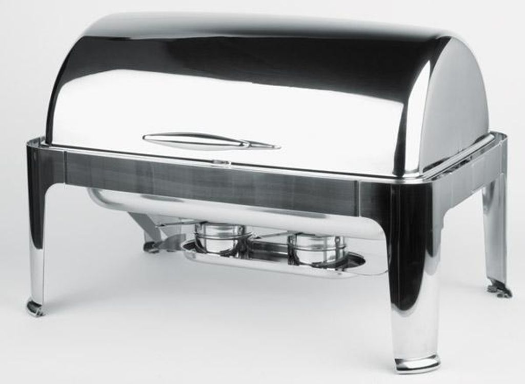 APS 12350 Chafing Dish ELITE, mit Rolltopdeckel, 2 Brennpastenbehälter, Vorrichtung für Heizelement, Speisebehälter GN 1/1 (65 mm tief), 9 Liter...