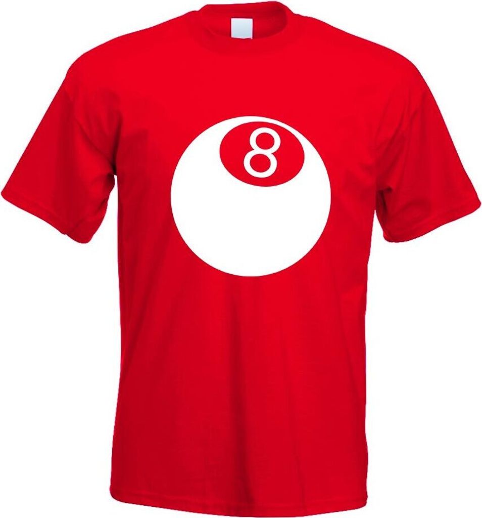Kiwistar - T-Shirt - rot - 8 Ball Motiv Bedruckt Funshirt Design Print - mit Motiv Bedruckt - Funshirt Design - Sport - Freizeit - Herren - XL