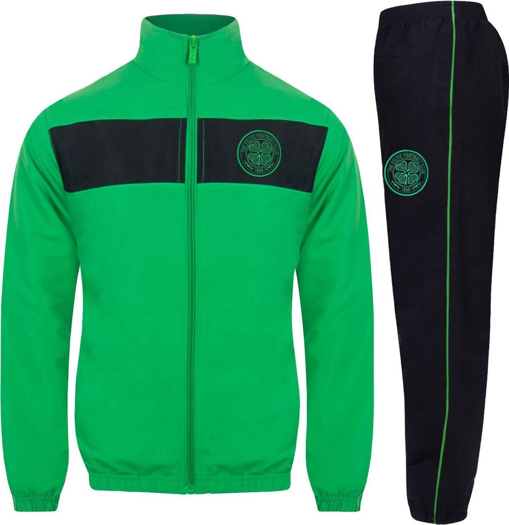 Celtic FC - Trainingsanzug für Jungen GF901 (110) (Schwarz/Grün)