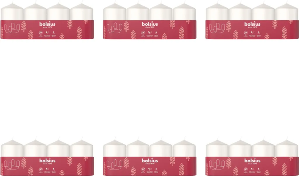 Bougies de Table pour Mariage et Réception - Lot de 24 Blanc Nuage 60/40