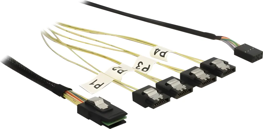 Câble Répartiteur Mini SAS SFF-8087 vers 4 SATA 7 Pin Longueur 1m