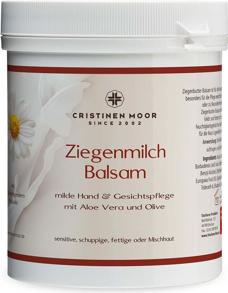Cristinen Moor Ziegenmilch Balsam 1000 ml mit Ziegenbutter - feuchtigkeitsspendend für empfindliche Haut, auch geeignet in der Pubertät