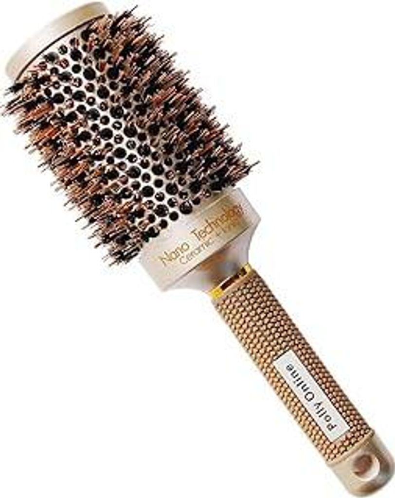 Round Hair Brush Blow Drying Brush Ionic Boar Bristles Anti-Static Round Brush for Hair Drying,Curling & Straightening