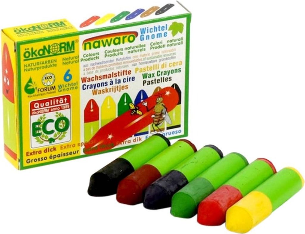ökoNorm Wachs-Wichtel/Gnome nawaro, Kartonetui - 6 Farben