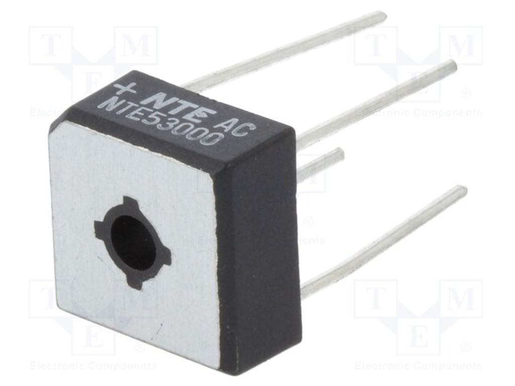 1x Einphasen Brückengleichrichter Urmax: 200V If: 10A Ifsm: 200A NTE53000 Einphas