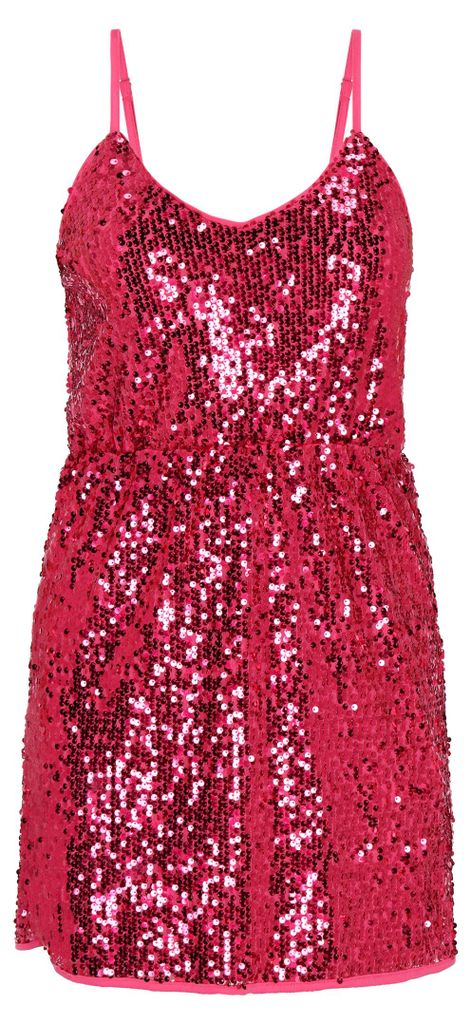 Damen Kleid Rosa mit V-Ausschnitt, Pailletten und regulärer Passform Größe S
