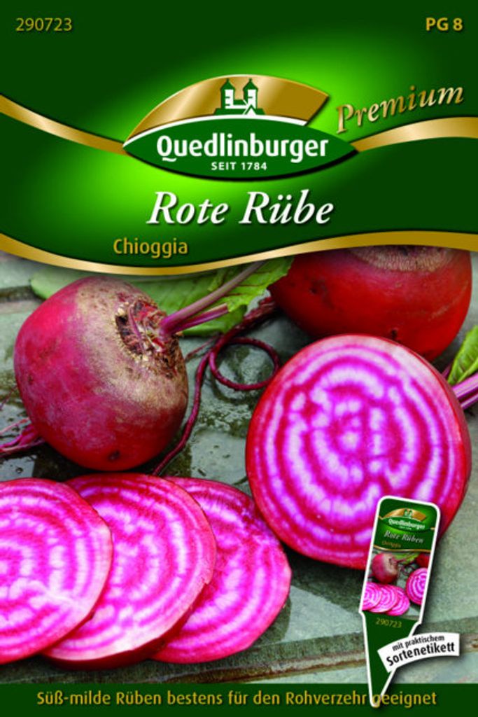 Rote Rüben 'Chioggia' Quedlinburger Gemüsesamen Produktbild 