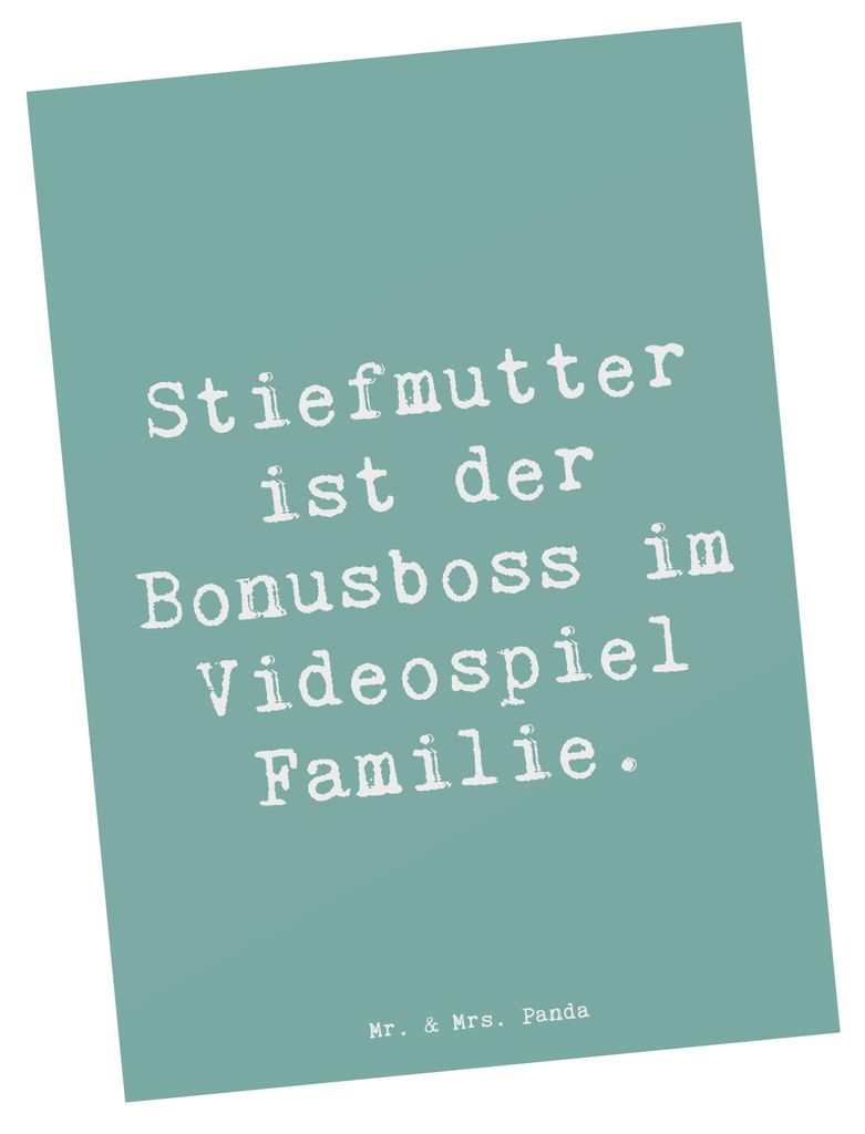 Mr. & Mrs. Panda Postkarte Spruch Stiefmutter Bonusboss - Produktbild 