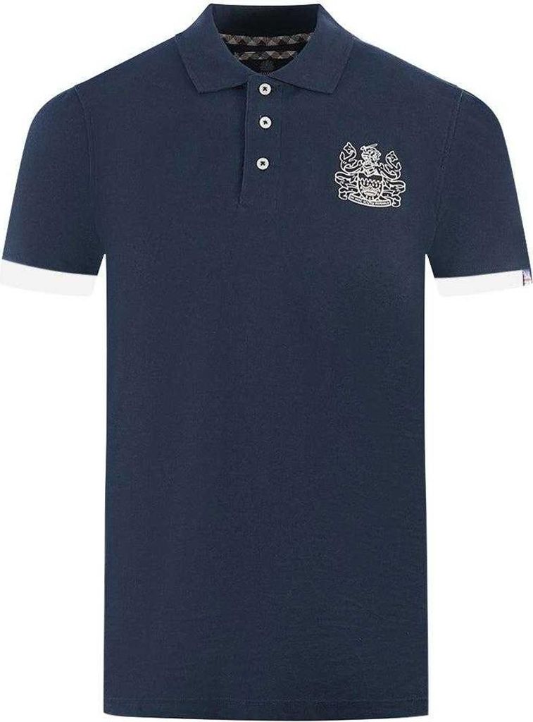 Aquascutum - Poloshirt für Herren/Damen Unisex, Kragen mit Logo SY162 (M) (Marine)