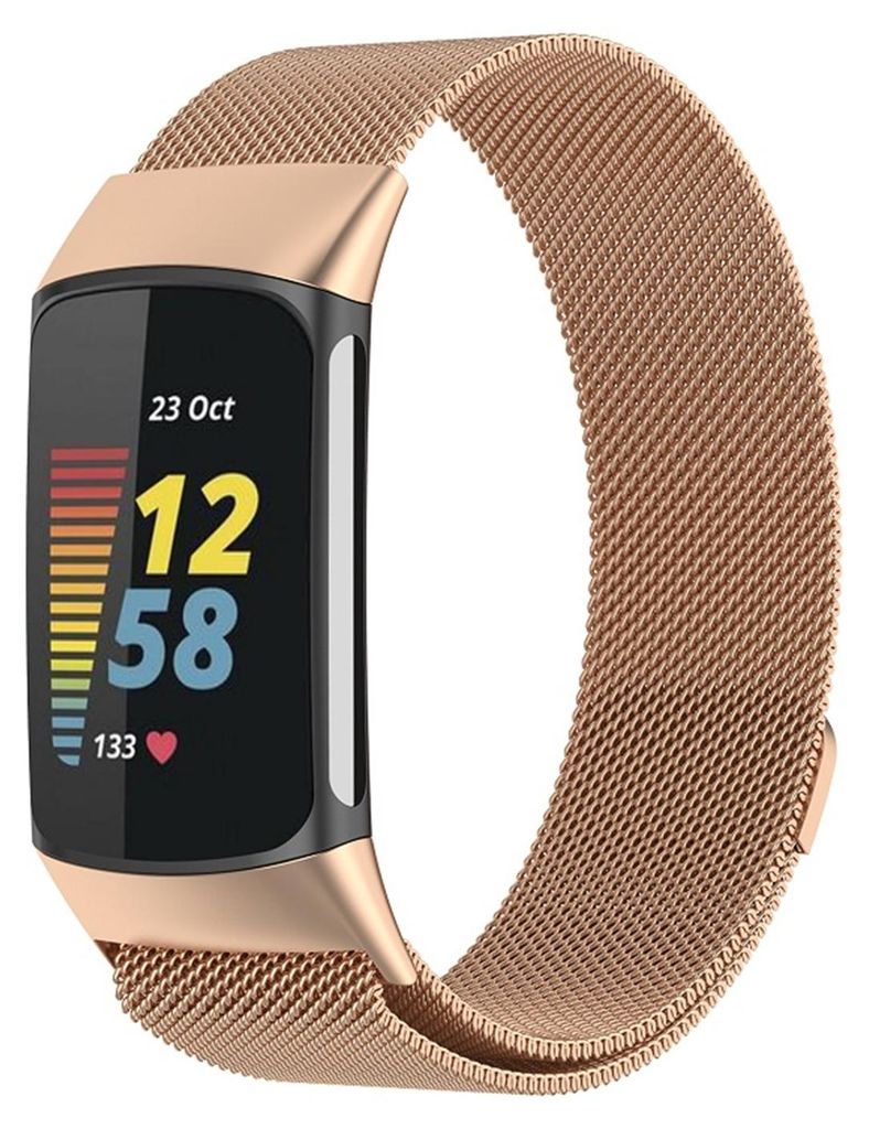 Für Fitbit Charge 6 / 5 Metall Stahl Mesh Armband mit Produktbild 