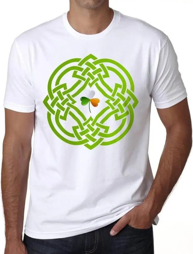 Herren Grafik T-Shirt Keltischer Knoten und irisches Kleeblatt – Celtic Knot And Irish Shamrock – Öko-Verantwortlich Vintage Jahrgang Kurzarm ...