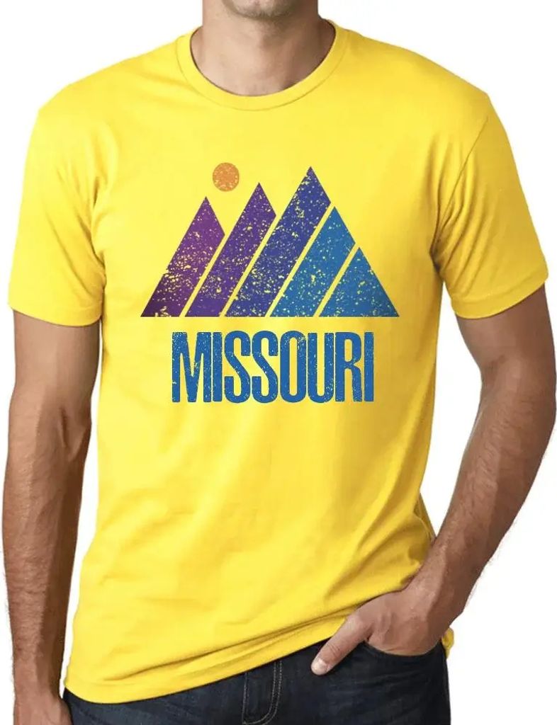 Herren Grafik T-Shirt Berg-Missouri – Mountain Missouri – Öko-Verantwortlich Vintage Jahrgang Kurzarm Lustige Druck Geburtstag Geschenk Mann