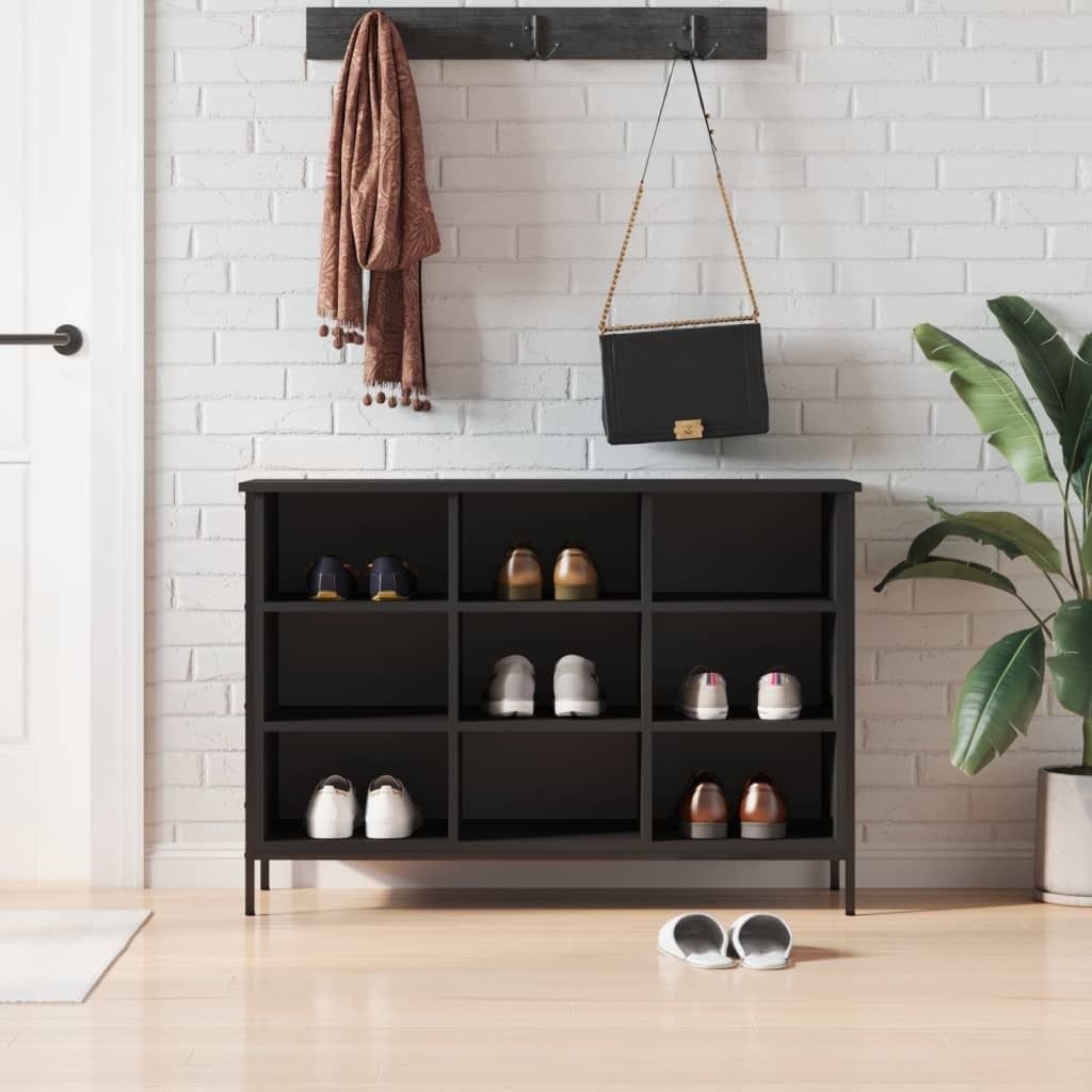 The Living Store Schuhregal Schwarz 100x35x70 cm Holzwerkstoff