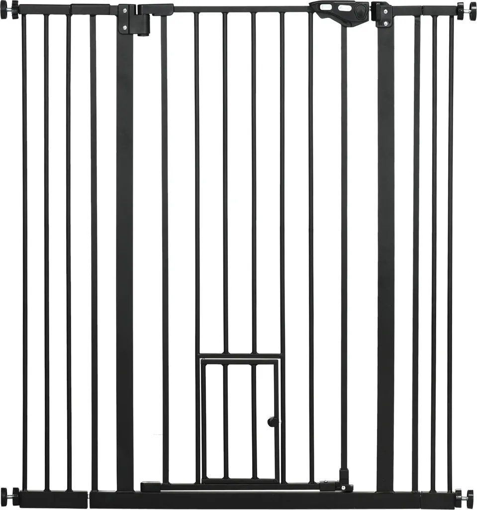 Barrière de sécurité pour chien 206x90cm parc modulable noir 1 porte