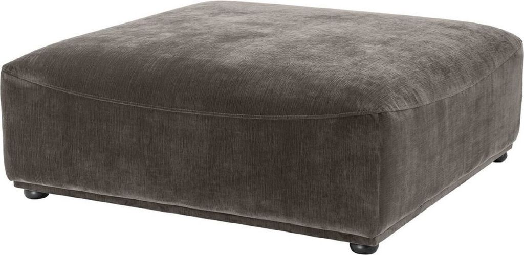 Casa Padrino Luxus Hocker Grau / Schwarz 109 x 109 x H. 42 cm - 4 eckiger Sitzhocker - Luxus Möbel