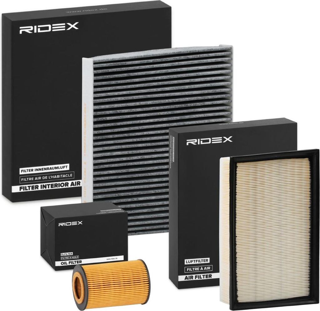 RIDEX Filterset Inspektionspaket Filtersatz für VW Golf V Schrägheck (1K1) Golf VII Schrägheck (5G1, BQ1, BE1, BE2) GOLF VI (5K1) Polo Schrägheck