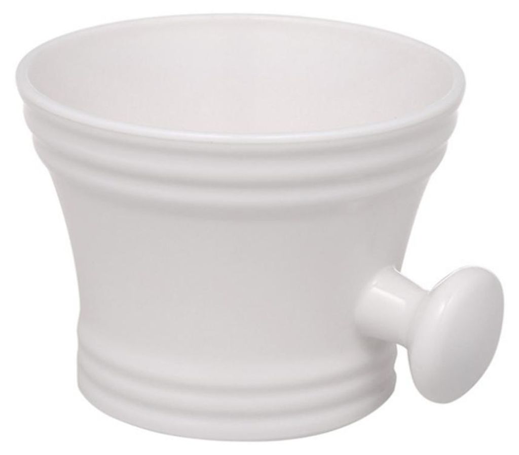 Kunststoff-Rasierschale, Seifenschale, Schaumschale, Rasierschale, Schäumschale, Rasierbecher (Weiß/Schwarz)