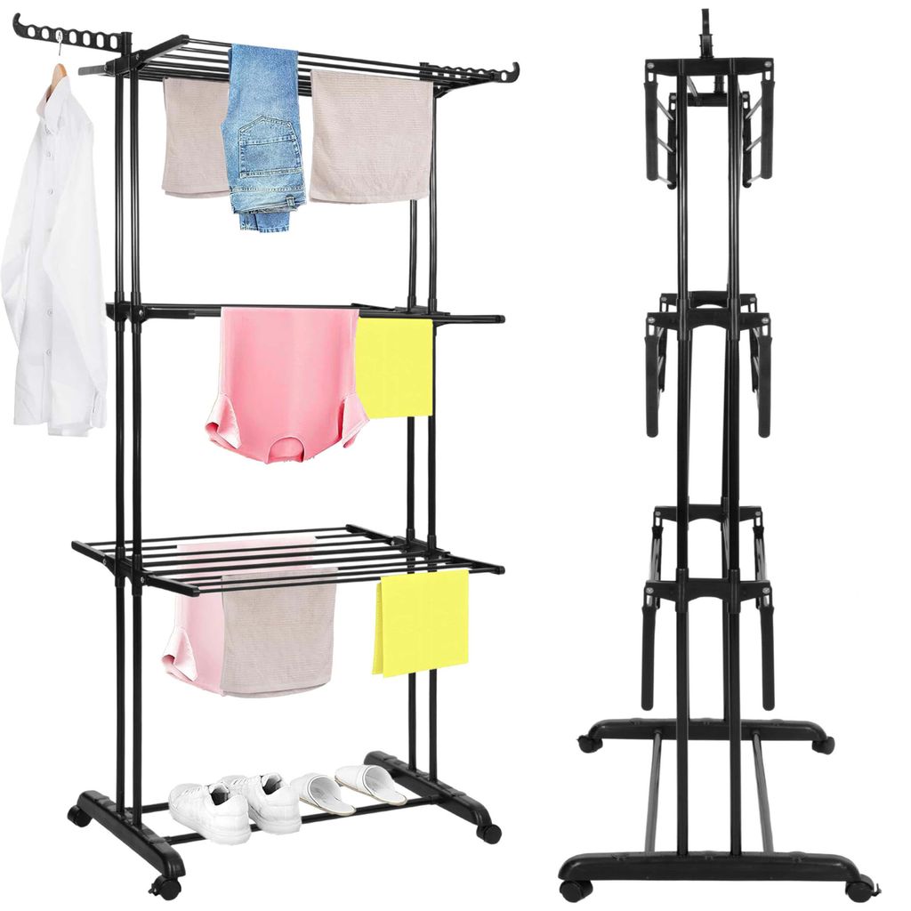 Springos® Stendibiancheria verticale pieghevole su rotelle Immagine del prodotto 