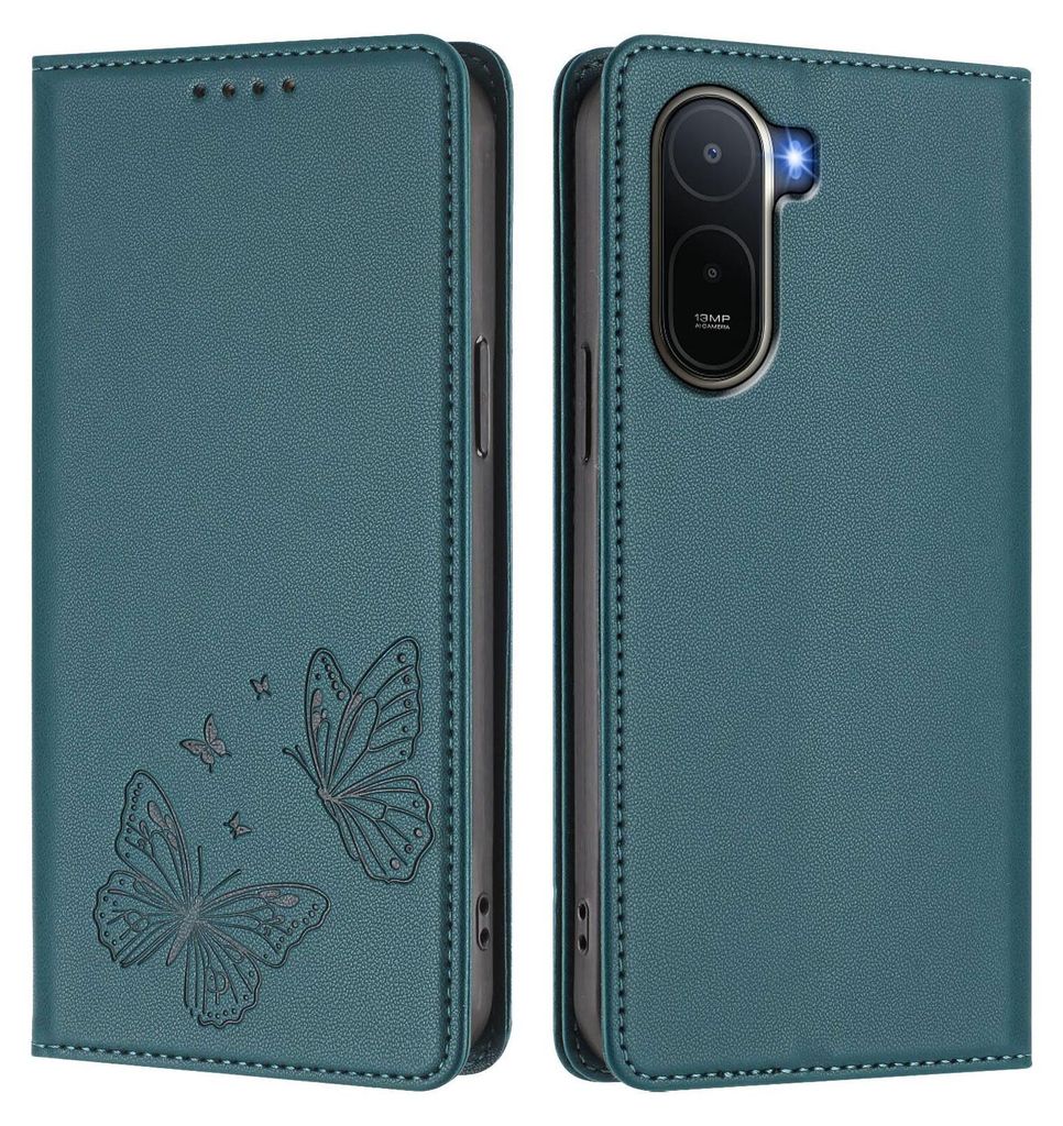 Lederhülle für Xiaomi Redmi A7 Pro, Schmetterling Prägung Produktbild 