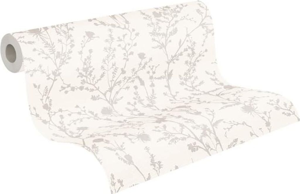 Florale Tapete Weiß Rosé – Vliestapete mit filigranem Rankenmuster – Zart & romantisch AS-Creation (KG-174592)