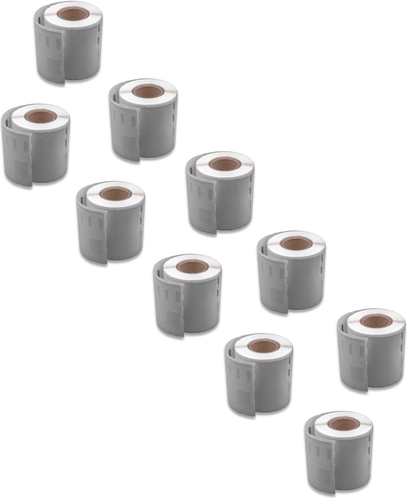 vhbw 10x Rolle 46mm x 78mm (150 Etiketten) Ersatz für Dymo 99016-2 für Drucker Weiß