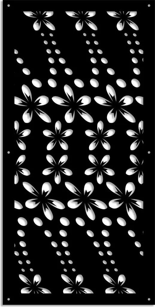SPRING Pannello Decorativo Traforato Nero 73x148 PVC | Parasole Chic