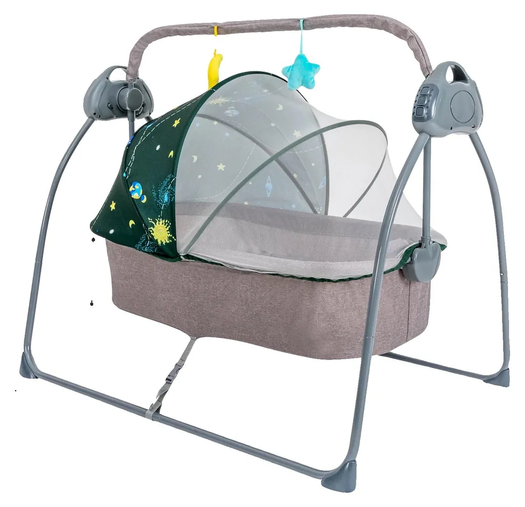 Balançoire-berceau anti-pleurs verte pliable pour apaiser bébé vite