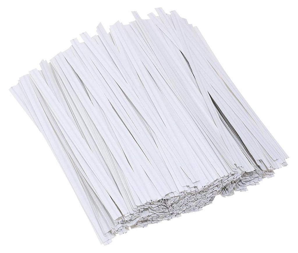 1000 Stück wiederverwendbare Kabelbinder aus Kraftpapier mit Drahtkern, flexibel, zum Verpacken von Brot, Kuchen, Süßigkeiten und Gastgeschenken