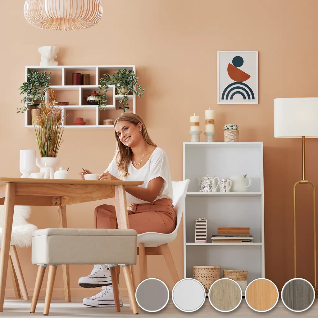 Étagère murale Kassandra avec 8 compartiments en bois MDF blanc mat - 2