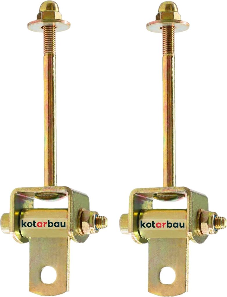 KOTARBAU Schaukelhaken 118 mm 2 Stk. Scharnierlager Spielgerät Befestigung Schaukel Haken Schaukelbefestigung Hängemattehaken Verzinkt Stahl Gelb