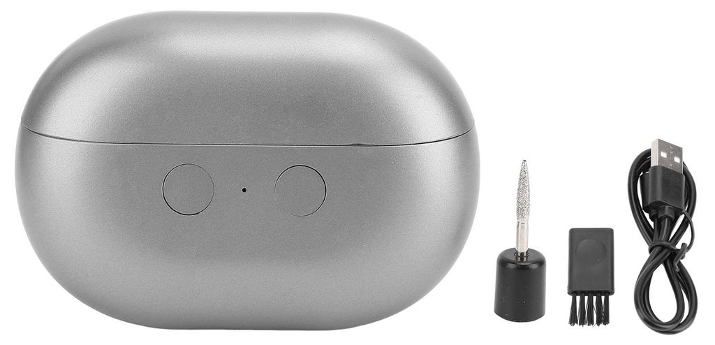 Elektrischer Nagelknipser, 3-in-1-Trimmer mit Polieren, 2-Gang-Fingernagelschneider mit Leuchtanzeige für Reisen, Schwarz