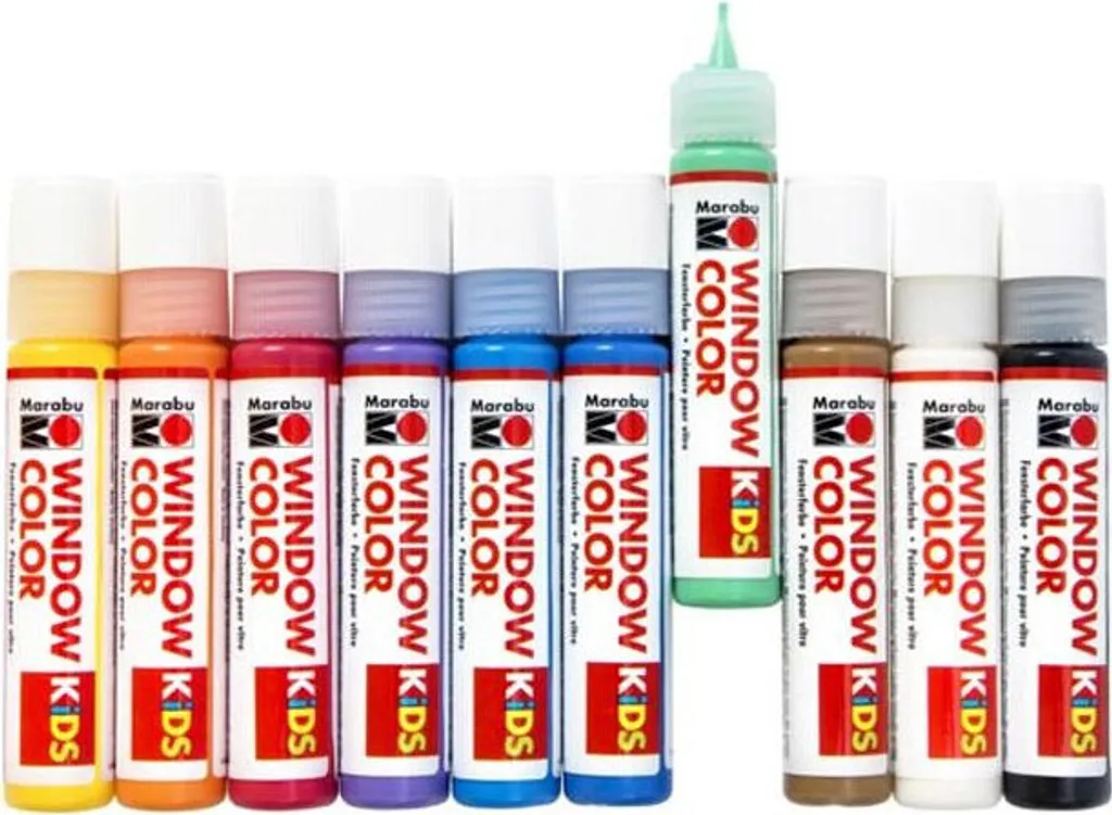 Marabu KiDS Window Color Kit de 10 flacons Peinture vitrail pour enfants