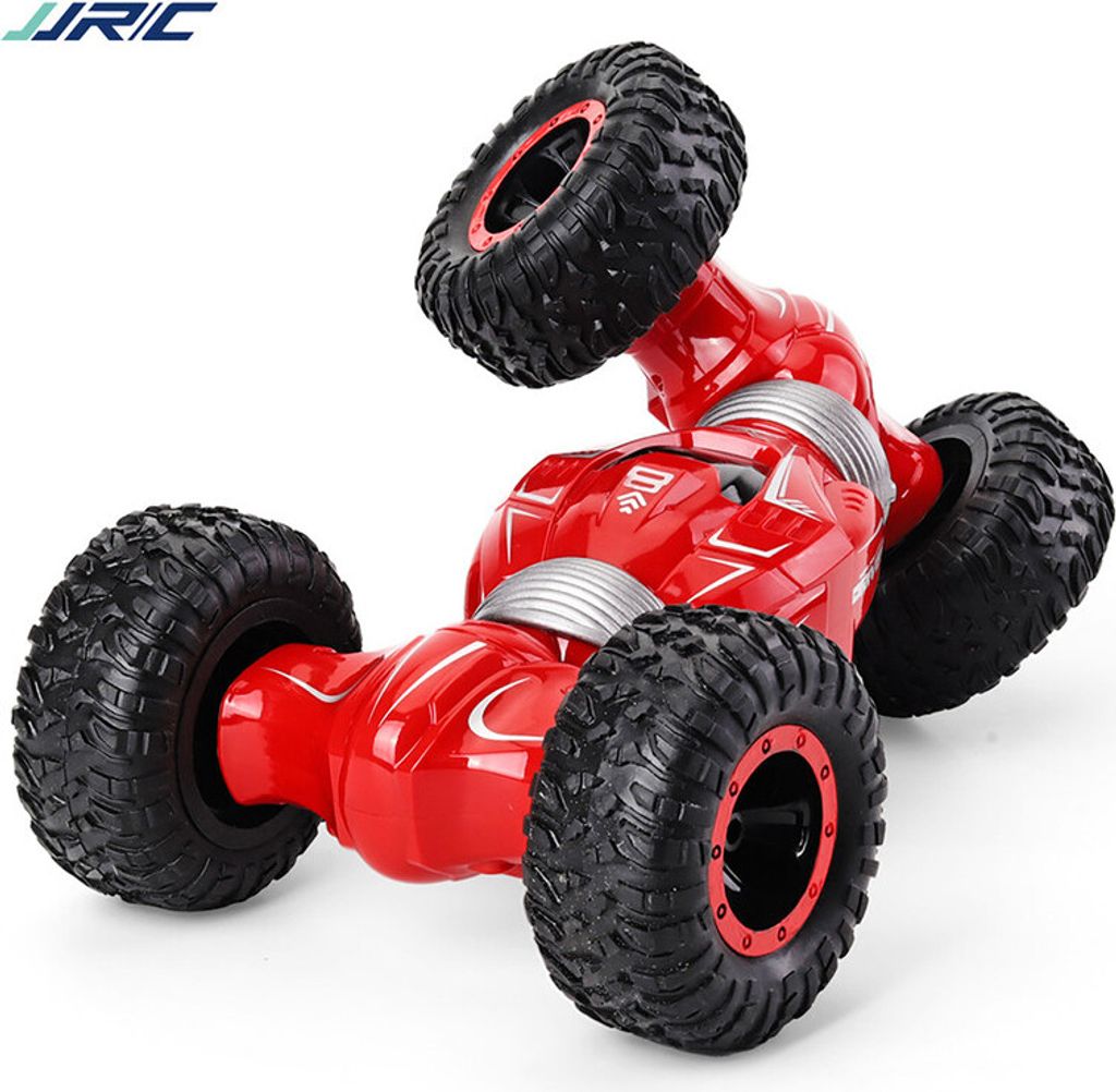 Fernbedienung Auto Stunt Auto Spielzeug 2,4 GHz 4WD RC Doppelseitiges Rotierendes Auto mit Offroad High Speed Klettern, Rot