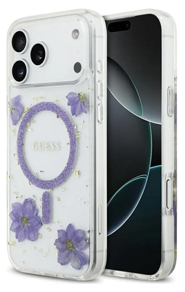 Coque Anti-Choc iPhone 17 Pro Max MagSafe Guess Design Fleurs contre Rayures