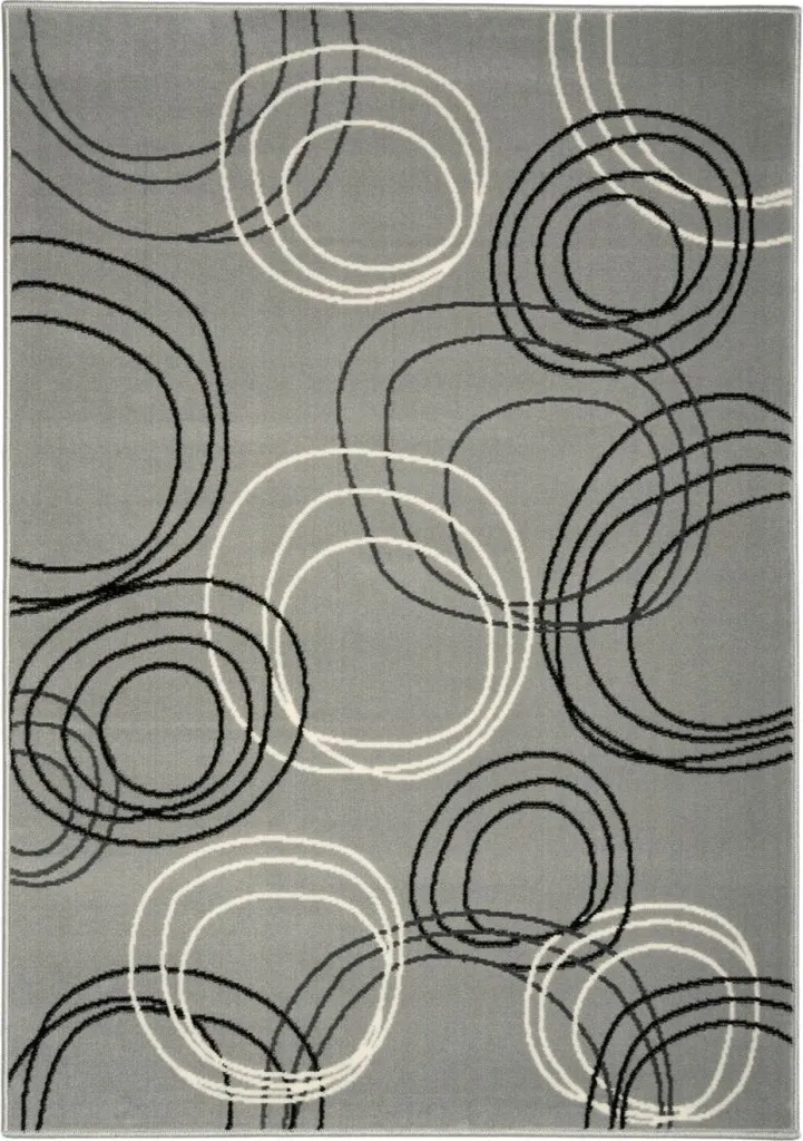 Tapis Circles grey 120 x 170 cm gris anthracite au design géométrique