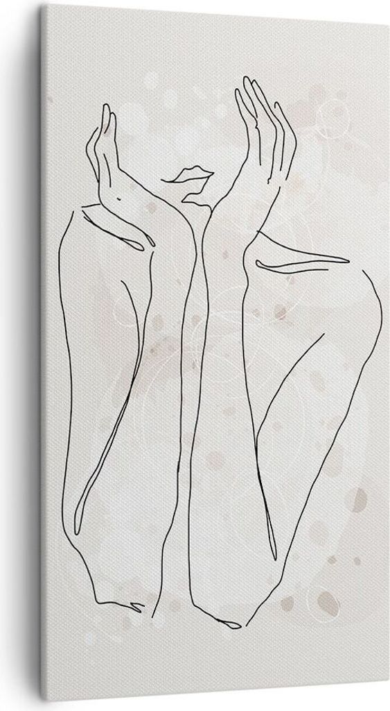 Bild auf Leinwand - Leinwandbild - Einteilig - Grafik Frau Licht - 45x80cm - Wand Bild - Wanddeko - Wandbilder - Leinwanddruck - Bilder - Wanddekor...