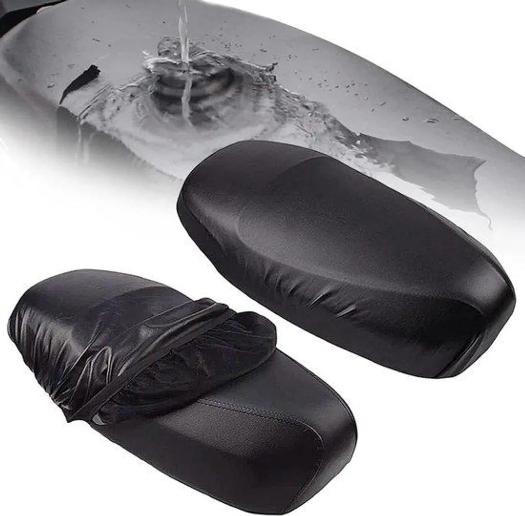 Coussin de selle moto cuir noir étanche avec rembourrage confort 3D-Air