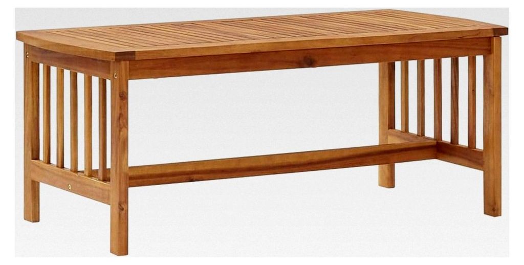 Couchtisch aus massivem Akazienholz, Gartentisch, Beistelltisch, Balkontisch, Holztisch, Teetisch, Loungetisch, Terrassentisch 102x50x43cm