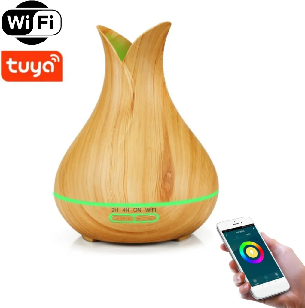 Diffusore Di Aromi BOT B5 DO In Legno – 400ml Con Luci LED E Telecomando – Umidificatore E Deodorante Per Ambiente - 3