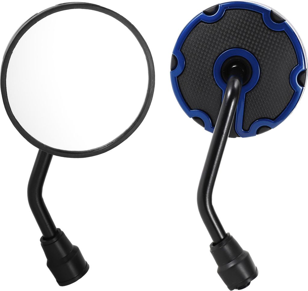 1 Satz Motorrad-Rückspiegel Lenkerende Seitenspiegel Halterung Universal Einstellbar Eisen Kunststoff Blau Schwarz M10 Runde Form