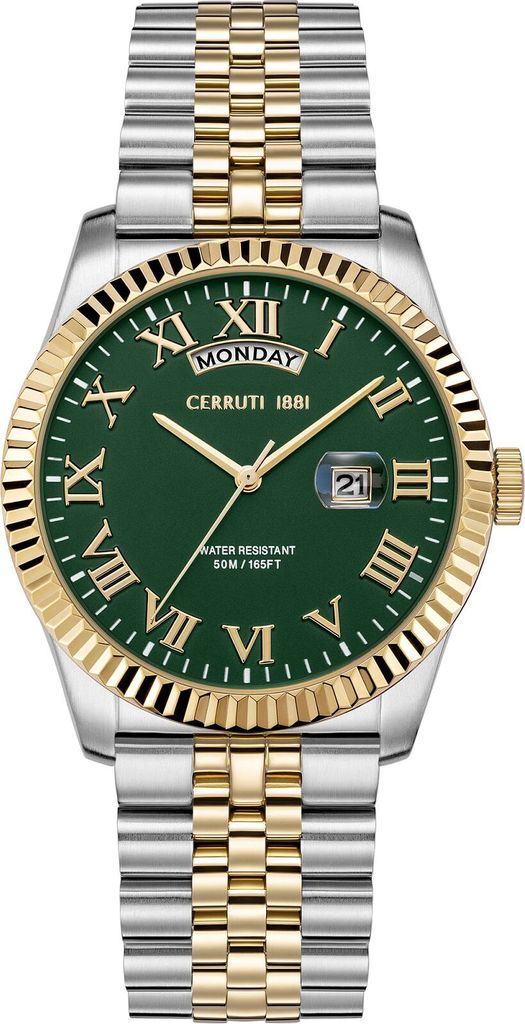 Cerruti 1881 Armbanduhr Date Chienti Green - Gold Produktbild 