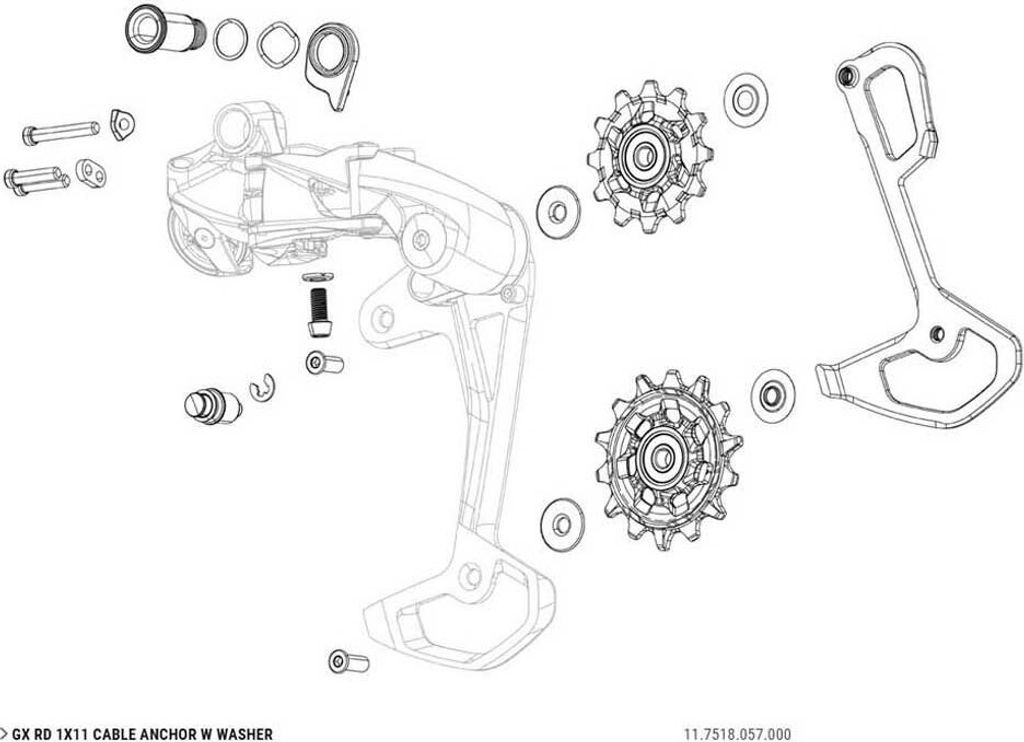 Sram Gx 1x11 11.7518.057.000 Kit de vis de dérailleur One Image du produit 