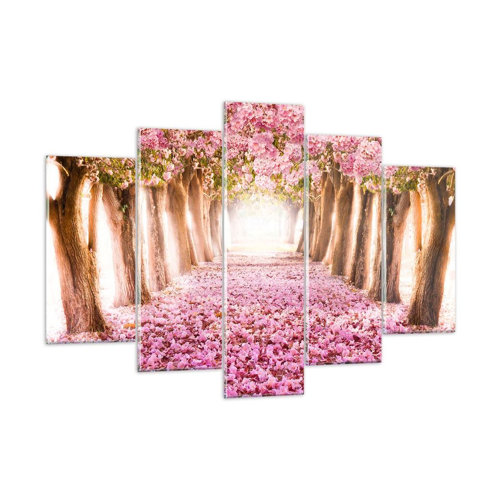 Bilder auf glas - Baum Blumen Kirsche Natur - 150x100cm - Glasbilder - Wandbilder - Kunstdruck - zum Aufhängen bereit - Wanddekoration aus Glas - ...