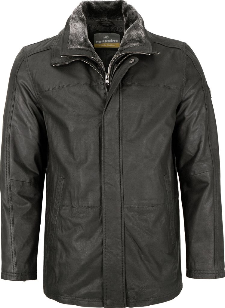 Redpoint - Herren Lederjacke Longjacke Ziegenleder schwarz : 54