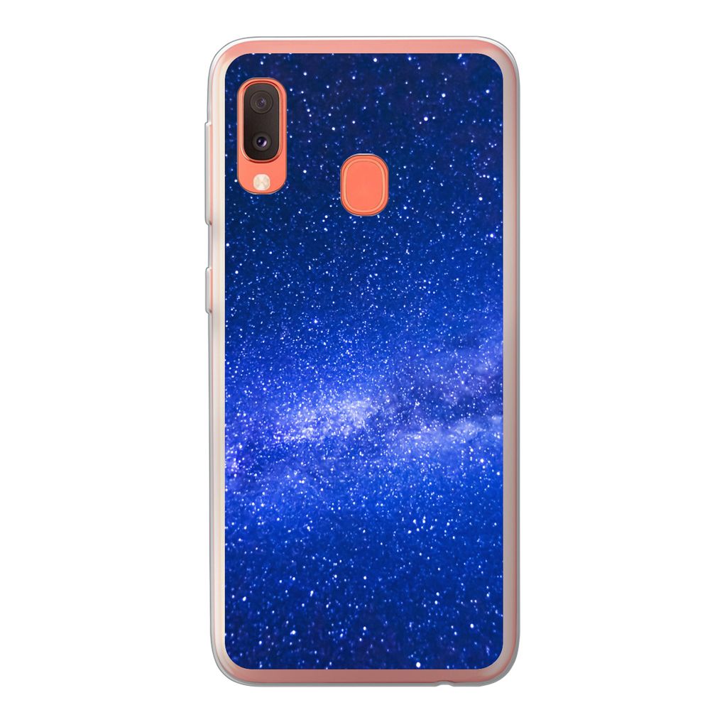 MuchoWow Handyhülle Schutzhülle Hülle für Samsung Galaxy A20e Sternenhimmel - Universum - Blau - Jungen - Mädchen - Kinder Silikon Softcase ...