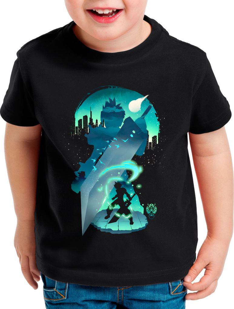 style3 Avalanche Cityscape Kinder T-Shirt anime cloud chocobo sephiroth