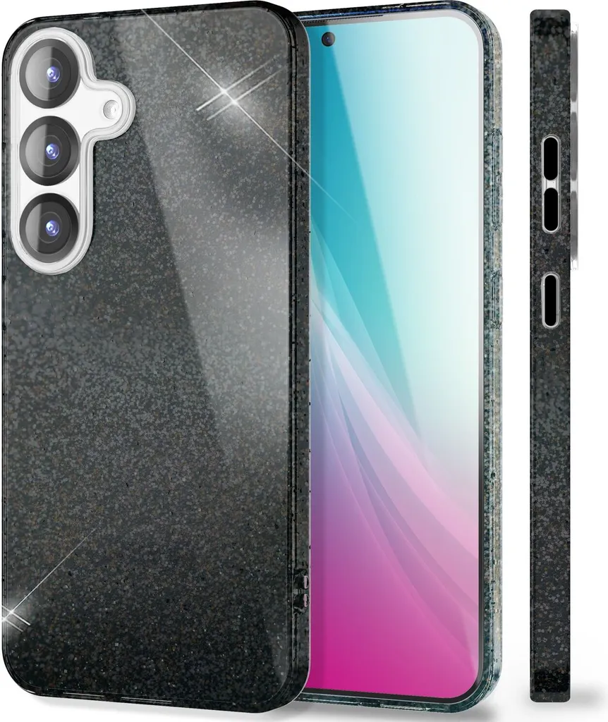 Cover Glitter NALIA ShinePop Samsung S25 - Nero Scintillante Luxury